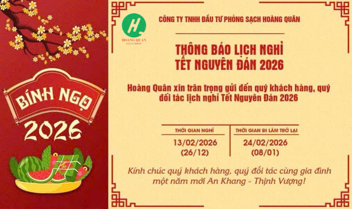 THÔNG BÁO LỊCH NGHỈ TẾT NGUYÊN ĐÁN BÍNH NGỌ 2026